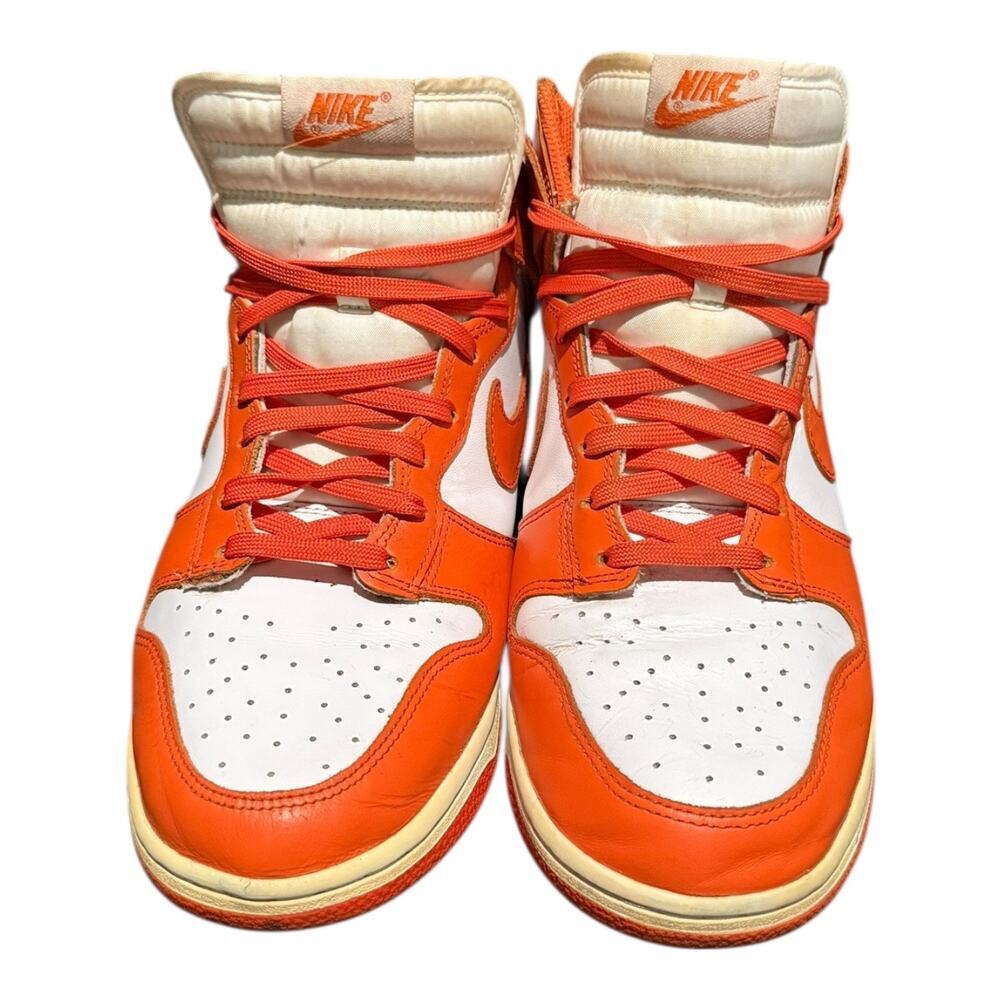 Nike Dunk High Men’s Size 10 Orange 2009 Leather High Top Sneakers Syracuse - Picture 4 of 9
